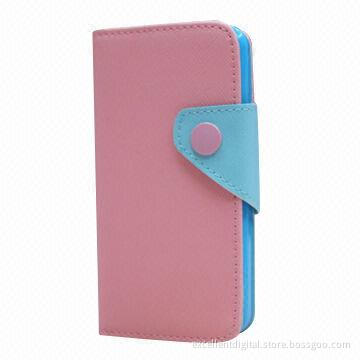 PU Leather Wallet Flip Phone Case for iPhone 5, OEM and ODM Orders Welcomed